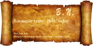 Baumgartner Nándor névjegykártya