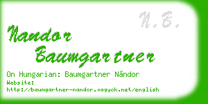 nandor baumgartner business card