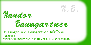 nandor baumgartner business card